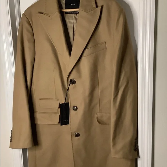 Zara Tan Wool Coat NWOT - Picture 5 of 15